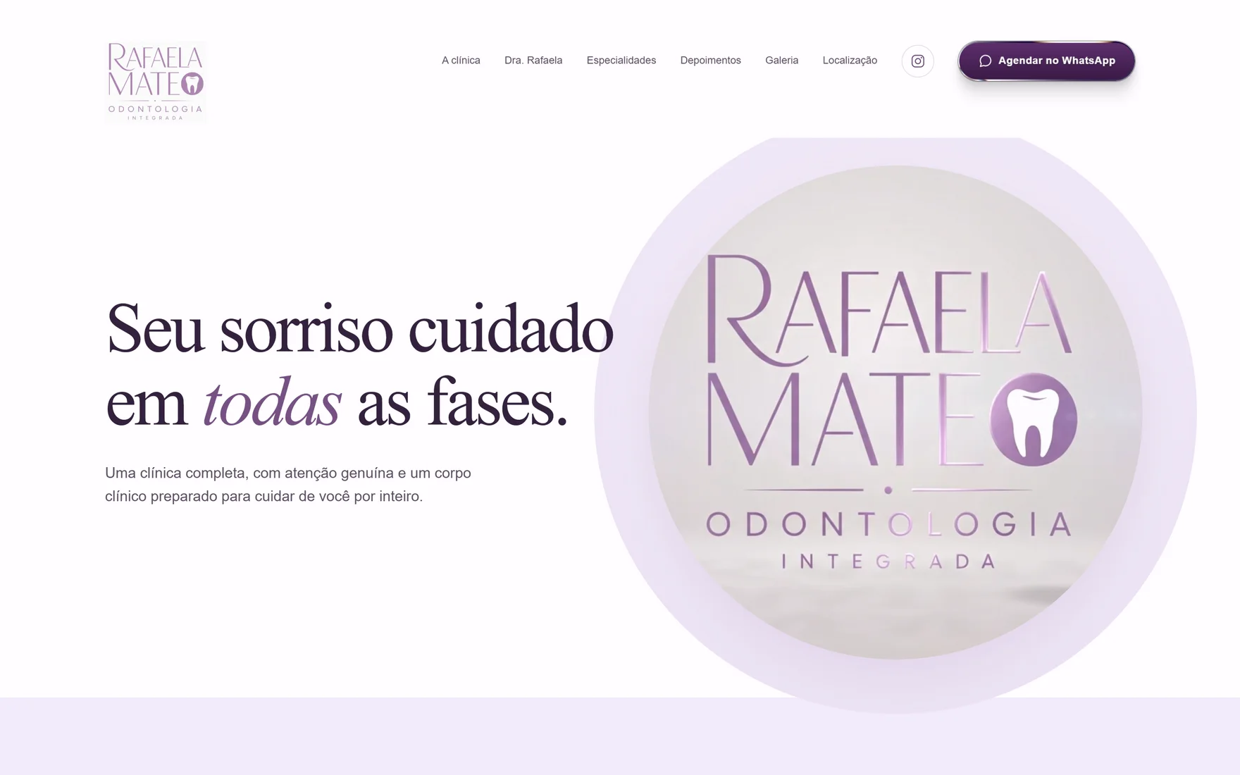 Site Rafaela Mateo em desktop